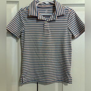 Class Club Blue and Tan Striped Polo Shirt
